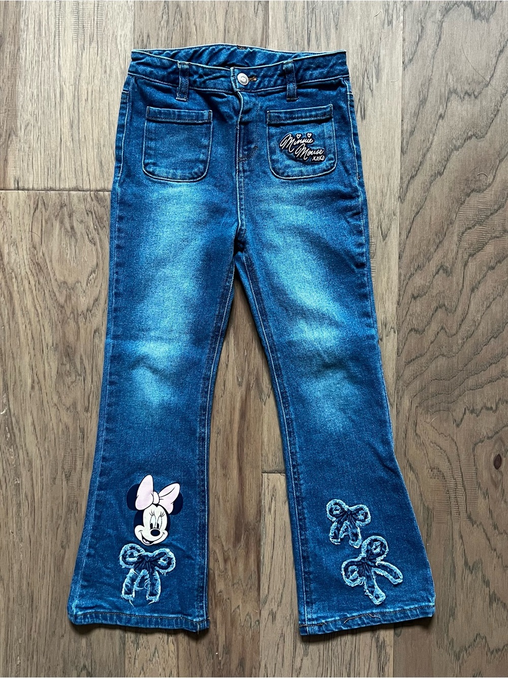Disney Girls Minnie Dark Blue Flare Denim Jeans
